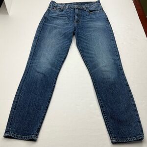 Etica Womens Size 26 Blue Denim Jean Ankle Crop‎ Five Pockets Stretch